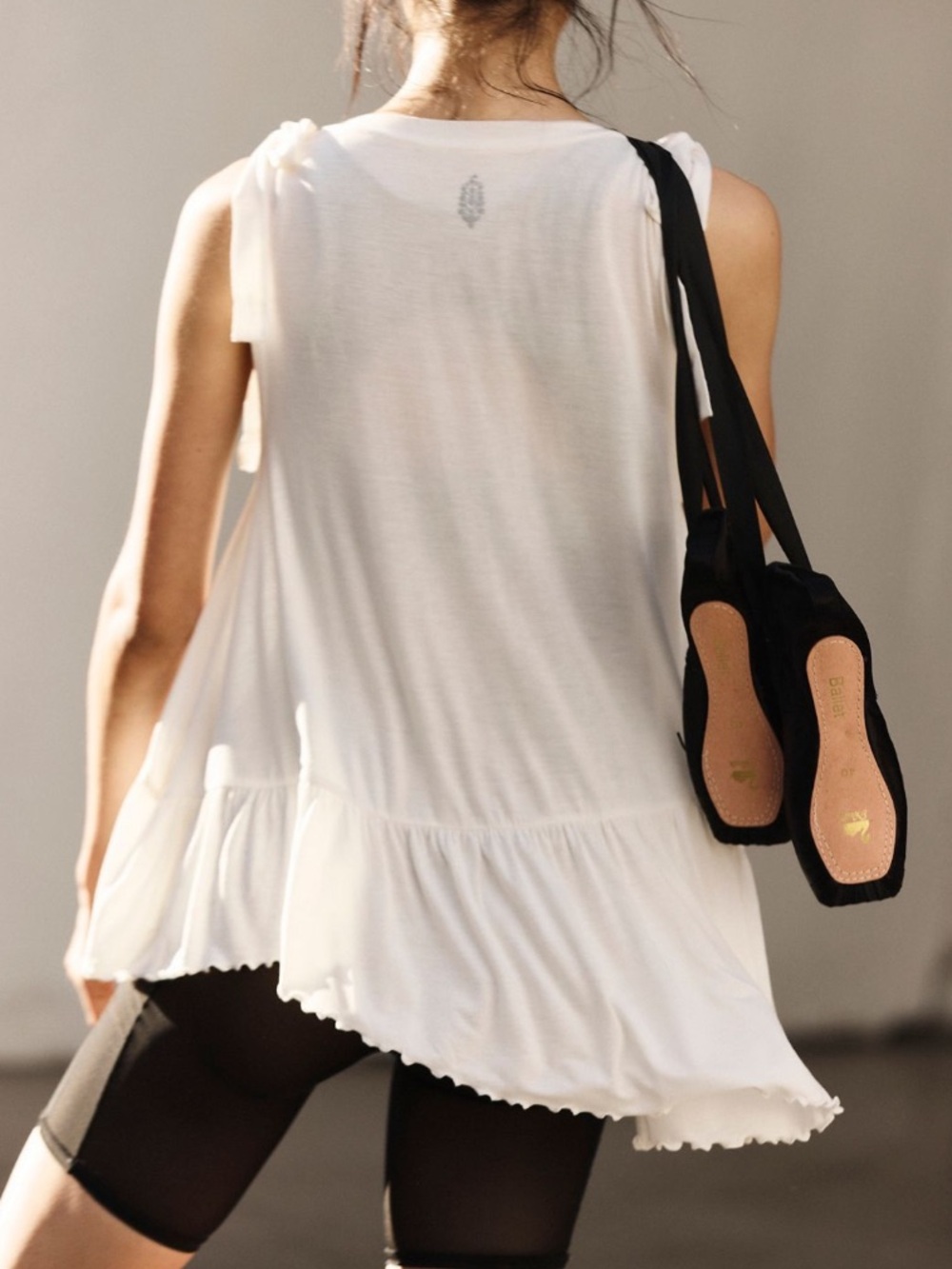 FP Movement by Free People White Tie-Shoulder Ruffled Tank - Picture 2 of 4